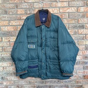 Vintage GAP Down Ski Jacket Mens‎ XL USA Olympic Ski Team Rare Chore Coat 80s